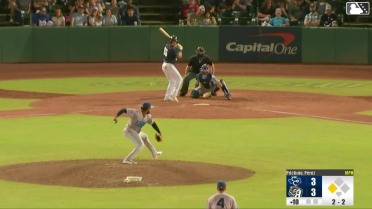 Braedon Karpathios singles on a line drive to left fielder Luis Baez. Kai Roberts scores.