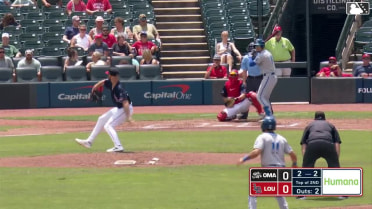 Drew Waters doubles (19) on a sharp line drive to left fielder Carlos Jorge. Luca Tresh scores. Brandon Drury to 3rd.