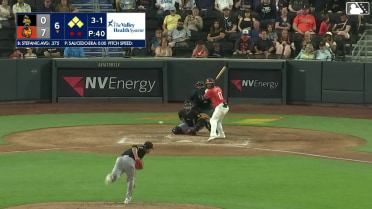 Michael Stefanic walks. Zack Gelof scores. Brett Harris to 3rd. Joey Meneses to 2nd.