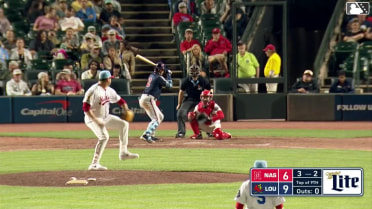 Blake Perkins strikes out swinging.