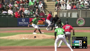 Jacob Berry doubles (2) on a line drive to right fielder Ryan Noda. Nathan Martorella scores.