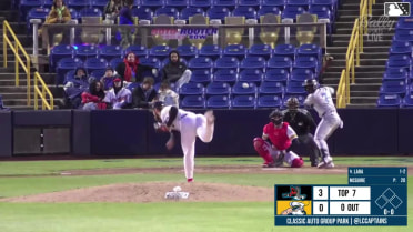 Wilfredo Lara homers (3) on a fly ball to left field.