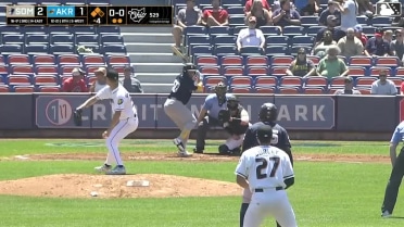 Omar Alfonzo grounds out, shortstop Dean Curley to first baseman Nolan Schubart.