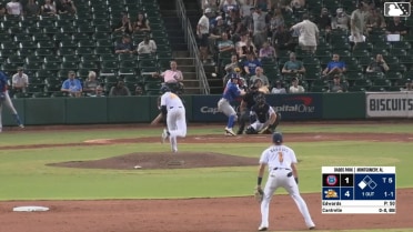 Hayden Cantrelle out on a sacrifice fly to center fielder Mac Horvath. Karson Simas scores.
