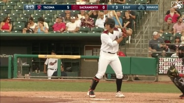 Chris Wright doubles for his first professional hit