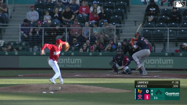 Joey Meneses homers (5) on a fly ball to left center field.