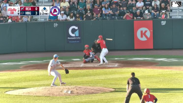 Sam Petersen singles on a ground ball to second baseman Aroon Escobar. Johnathon Thomas scores.