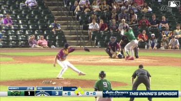 Caden Merritt singles on a line drive to left fielder Roni Cabrera. Juan Mateo scores. Jacob Jarrell to 3rd. Cooper McMurray to 2nd.