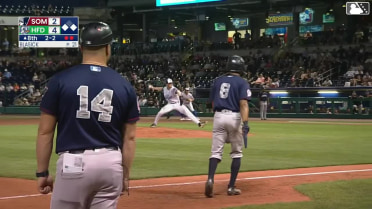 DJ Gladney homers (22) on a fly ball to right center field. Luis Durango scores. Roderick Arias scores.