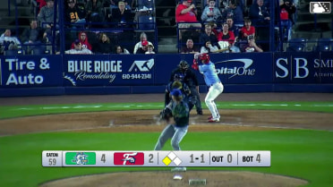 Jordan Dissin out on a sacrifice fly to center fielder Braylen Wimmer. Austin Murr scores.