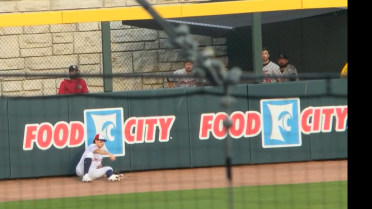 Carter Trice makes a leaping over-the-shoulder catch