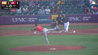 Max Anderson's first hit with Double-A Erie