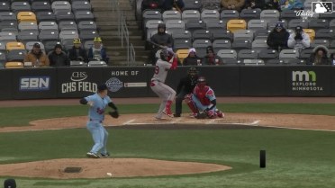 Nick Sogard homers (3) on a fly ball to center field.