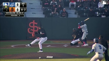 Mairoshendrick Martinus doubles (4) on a sharp line drive to left fielder Damian Bravo. Joendry Vargas scores.