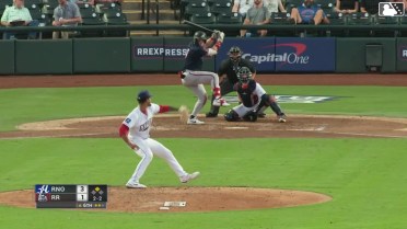 Danny Serretti singles on a line drive to left fielder Aaron Zavala. Jose Fernandez scores.
