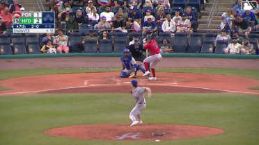 Tyler McDonough homers (4) on a fly ball to left field.