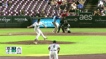 Kade Snell homers (1) on a fly ball to right field.