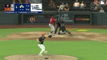 Romeo Sanabria singles on a line drive to center fielder Brayan Buelvas. Blake Hunt scores.