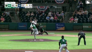 Taitn Gray singles on a line drive to left fielder Caden Merritt. Cooper Flemming scores.