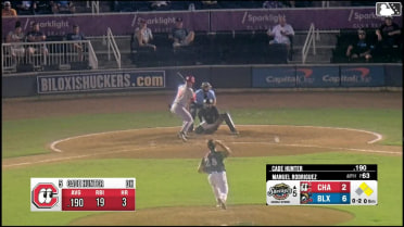 Cade Hunter homers (4) on a line drive to right field. Jay Allen II scores. Carlos Sanchez scores.