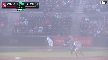 Jacob Sharp singles on a line drive to left fielder Anthony Scull, deflected by shortstop Capri Ortiz. Matt Scannell scores. Tucker Toman to 2nd.