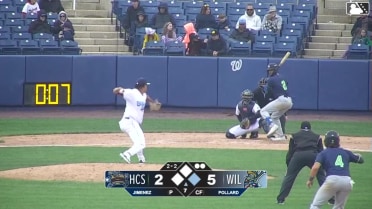 Chandler Pollard singles on a ground ball to left fielder T.J. White. Ben Hartl scores.