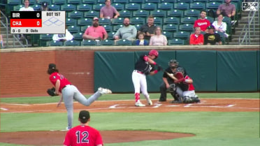 Edwin Arroyo hits his first Double-A triple