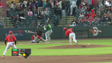 Tanner Smith singles on a line drive to right fielder Jordan Sanchez. Caden Merritt scores.