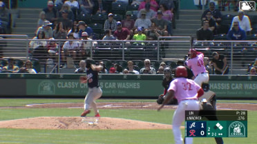Willie MacIver doubles (2) on a sharp line drive to center fielder Kristian Robinson. Lazaro Montes scores. Stuart Fairchild scores.