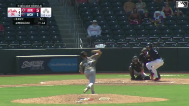 Jake Rucker homers (9) on a fly ball to left field.