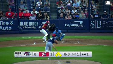 Wuilfredo Antunez out on a sacrifice fly to left fielder Vincent Perozo. Raylin Heredia scores.