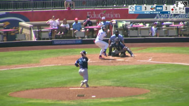 Ben McLaughlin doubles (22) on a line drive to left fielder Tyler Whitaker. Angel Ortiz scores.