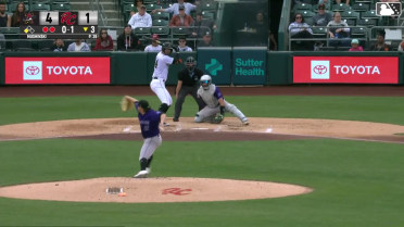 Bryce Eldridge singles on a fly ball to right fielder Sterlin Thompson. Nate Furman scores.