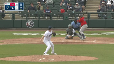 Johanfran Garcia homers (1) on a fly ball to left center field. Ronald Rosario scores.