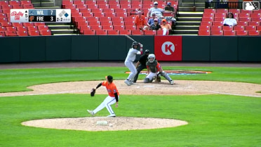 Rafael Ramirez Jr. doubles (1) on a sharp line drive to left fielder Alfredo Velásquez. Nate Rombach scores.