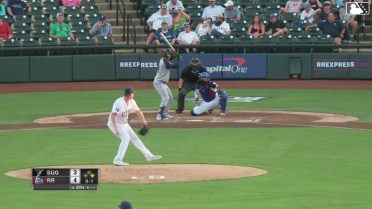 Cavan Biggio triples (5) on a line drive to right fielder Trevor Hauver. César Salazar scores.