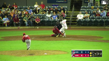 Josh Hood out on a sacrifice fly to center fielder Miguel Ugueto. Nick Raposo scores.