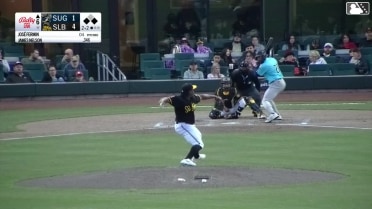 James Nelson singles on a line drive to center fielder Nelson Rada. Kellen Strahm scores. César Salazar to 2nd.