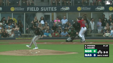 Luke Adams homers (12) on a line drive to left field.