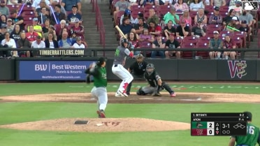 Eric Bitonti homers (9) on a line drive to right field.