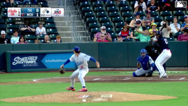 Khadim Diaw triples (1) on a sharp fly ball to center fielder Mike Sirota. Jay Thomason scores.