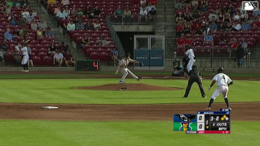 Yasser Mercedes walks. Brandon Winokur scores. Khadim Diaw to 3rd. Wild pitch by pitcher Tanner Jones.