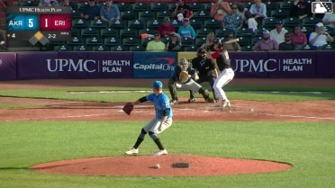Justice Bigbie singles on a line drive to center fielder Jaison Chourio. Thayron Liranzo scores.