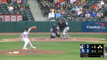 Nicholas Torres singles on a line drive to left fielder Carter Cunningham. Jace Avina scores.