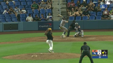 Jake Brown doubles (3) on a sharp line drive to right fielder Abel Lorenzo. Hayden Yost scores.