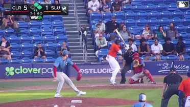 Yohairo Cuevas doubles (4) on a fly ball to left fielder Jaeden Calderon. Francisco Toledo scores. Elian Peña to 3rd.