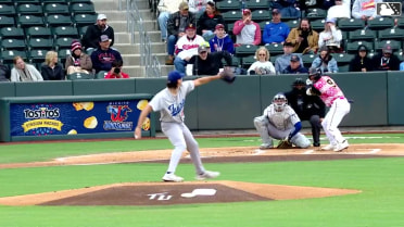 Kyle DeBarge homers (5) on a fly ball to left field.
