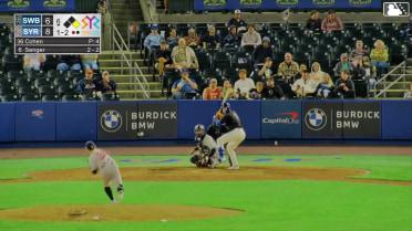 Hayden Senger strikes out swinging and Cristian Pache caught stealing 2nd, catcher Payton Henry to second baseman Max Schuemann to catcher Payton Henry.