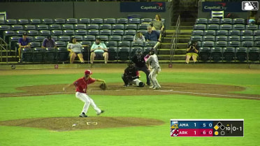 Alberto Barriga doubles (7) on a line drive to left fielder Jared Sundstrom. Druw Jones scores.