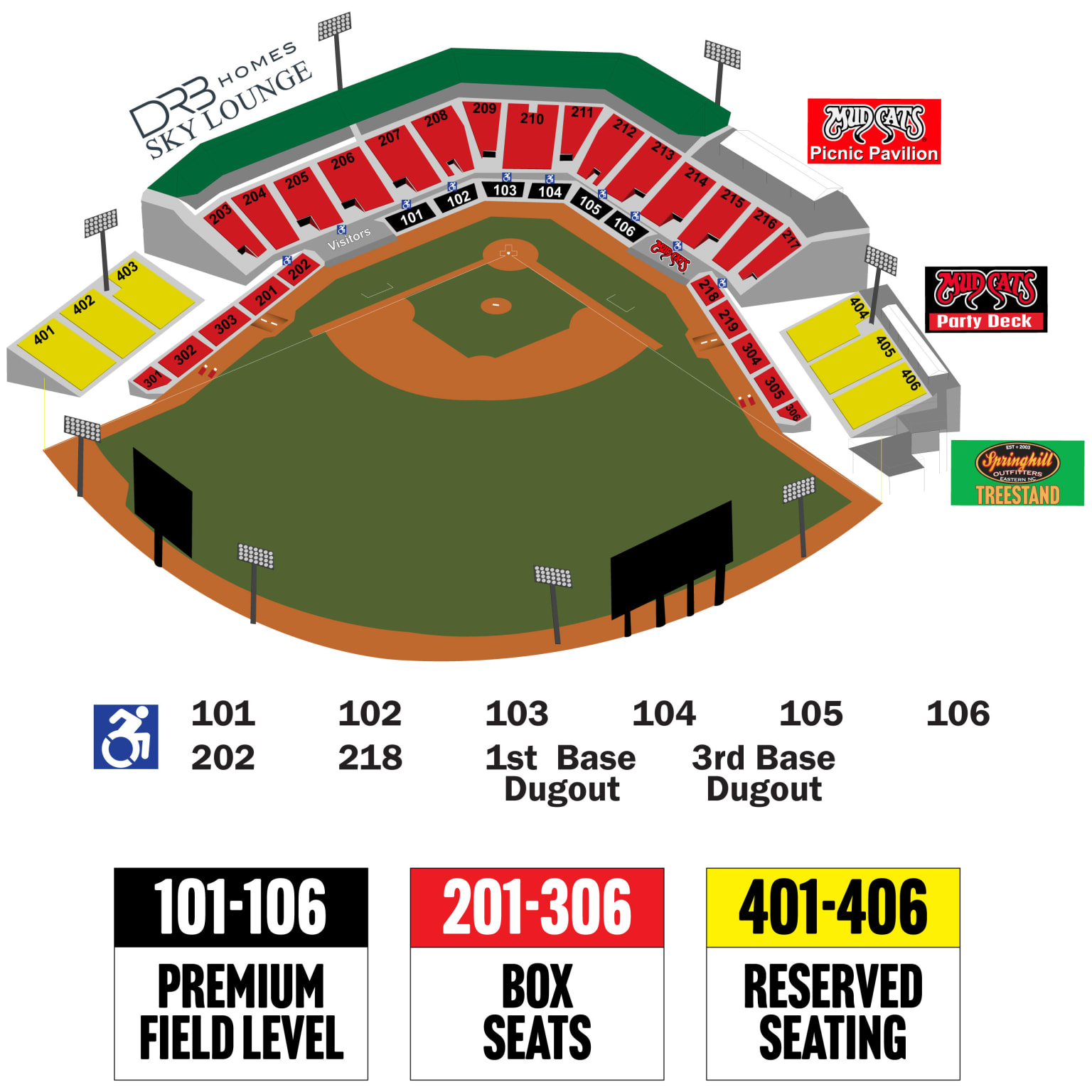 Five County Stadium Seating Chart | Mudcats